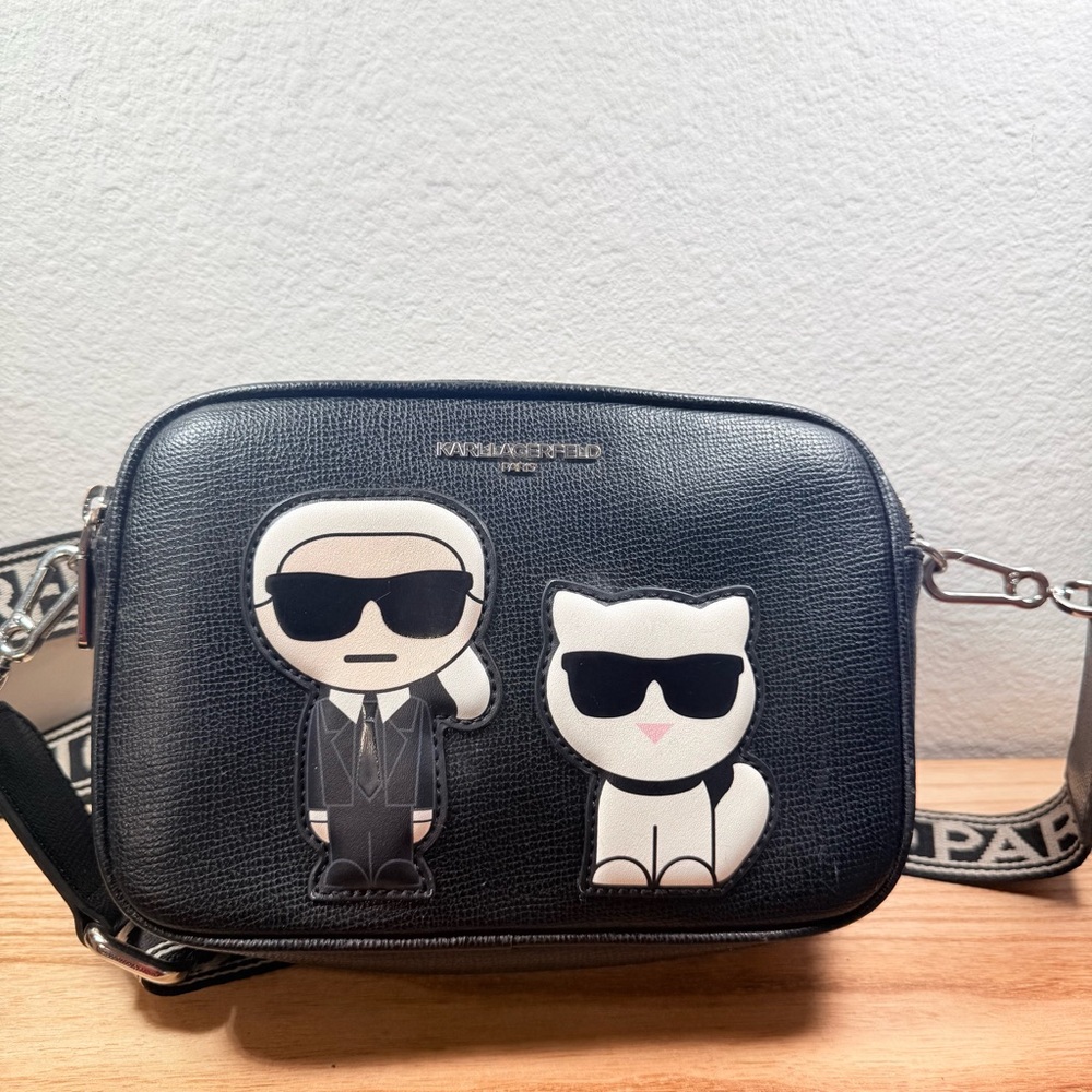 Karl Lagerfeld Paris Maybelle Camera Crossbody Bag - Karl & Choupette Black